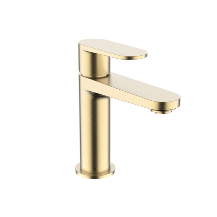 Product Cut out image of the Crosswater Drift Brushed Brass Basin Monobloc